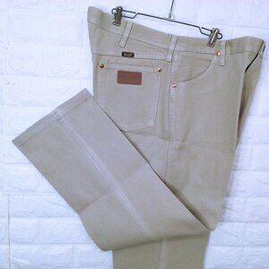 Wrangler Western Jeans USA-Made Tan Denim 13MWZTN Cowboy Cut 40x30 Starch Crisp